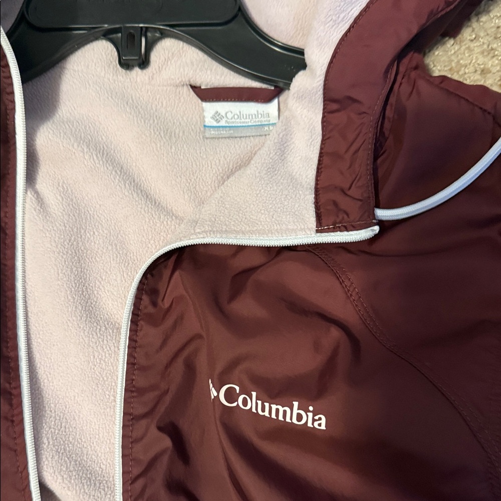 Columbia Burgundy Jacket with Light Pink Interior